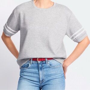 Nine Britton Light Gray Pullover, Short Sleeve, Size L, NWT